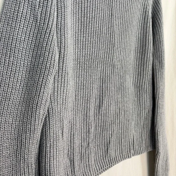 525 America Gray Ribbed Crewneck Women's Cozy Quiet Luxury Minimalist Sweater L - Picture 6 of 11